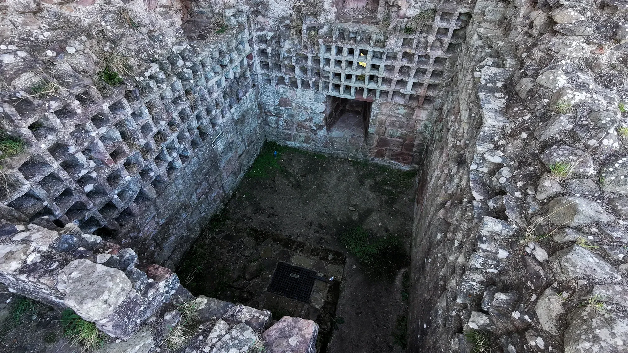 Dovecot in the Hailes Castle ruins from above