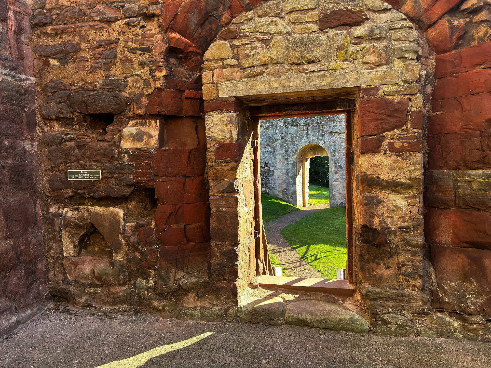 Doorway in a wall of Hailes Castle